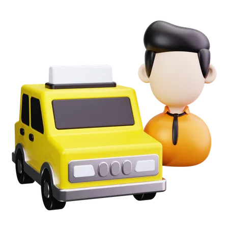 Taxi Driver  3D Icon