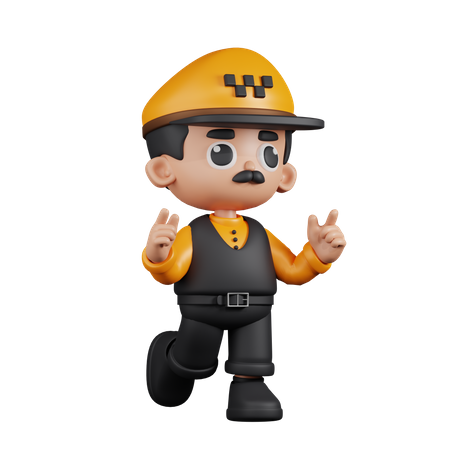 Taxi Driver Feeling Happy  3D Icon