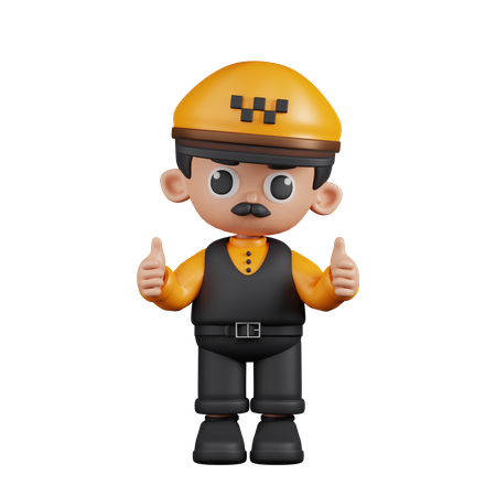 Taxi Driver Giving A Thumb Up  3D Icon