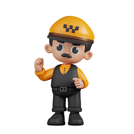 Taxi Driver giving  Congratulation  3D Icon