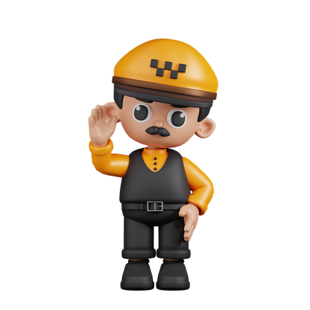 Taxi Driver Greeting  3D Icon
