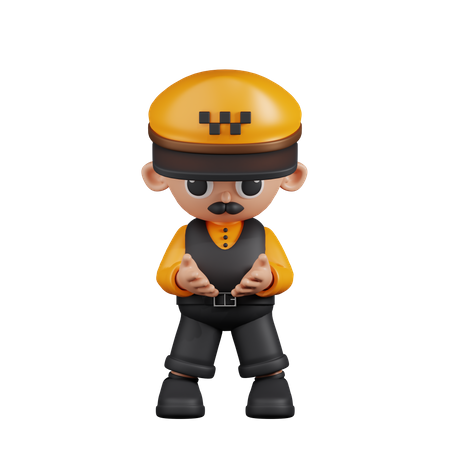 Taxi Driver Holding Something  3D Icon