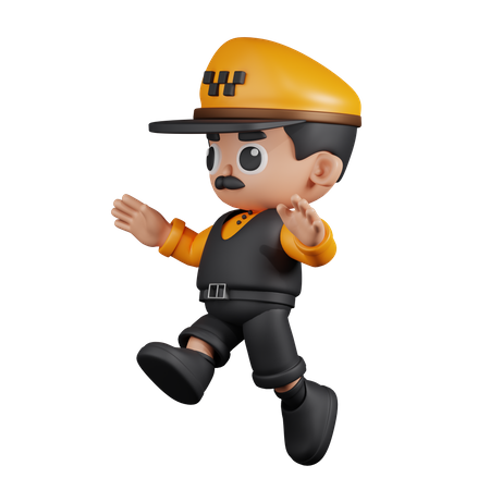 Taxi Driver Jumping  3D Icon