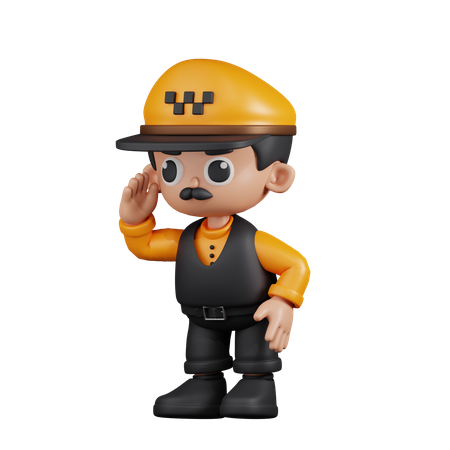 Taxi Driver Looking For Something  3D Icon