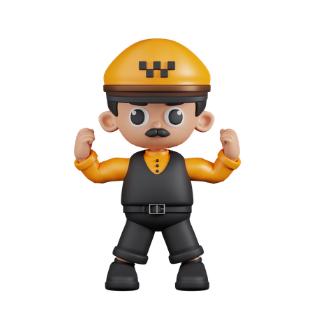 Taxi Driver Looking Strong  3D Icon