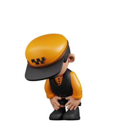 Taxi Driver Taking A Break  3D Icon