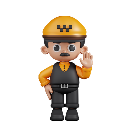 Taxi Driver with Hands Up  3D Icon