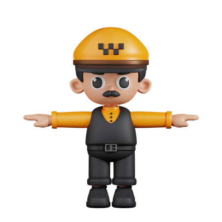 Taxi Driver With T Pose  3D Icon