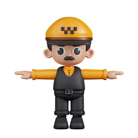 Taxi Driver With T Pose  3D Illustration