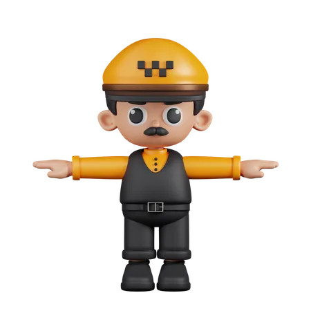 Taxi Driver With T Pose  3D Illustration