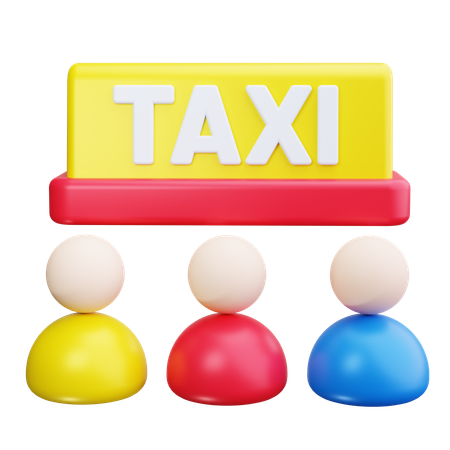 Taxi Queue  3D Icon