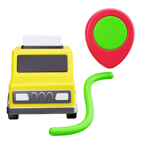 Itinéraire de taxi  3D Icon