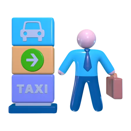 Taxi Stand  3D Icon