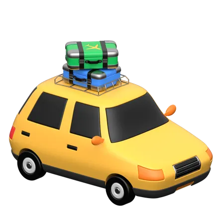 Taxi With Luggage  3D Icon
