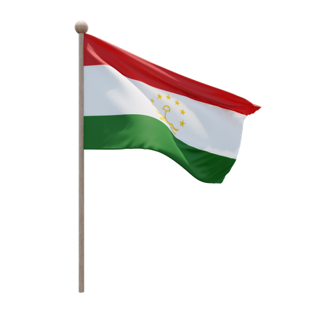 Asta de bandera de Tayikistán  3D Flag