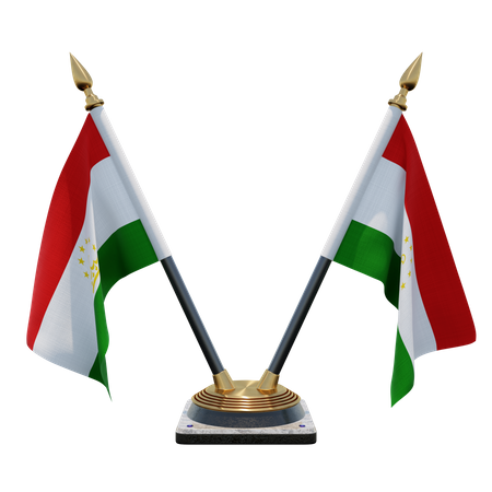 Soporte de bandera de escritorio doble de Tayikistán  3D Flag