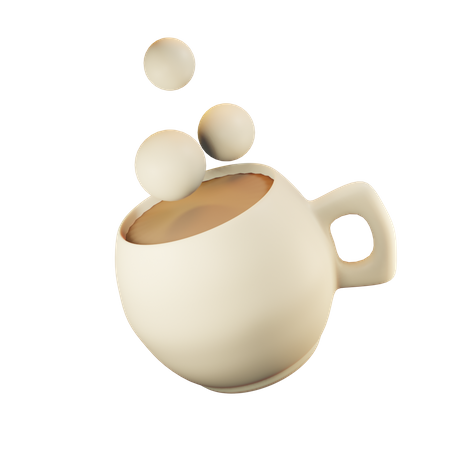 Taza de cafe caliente  3D Illustration