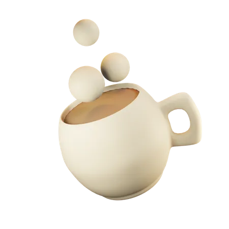 Taza de cafe caliente  3D Illustration