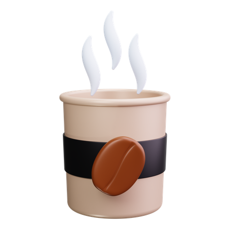 Taza de café con vapor  3D Icon