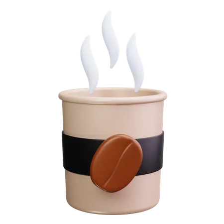 Taza de café con vapor  3D Icon