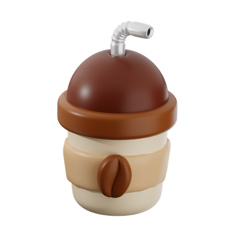 Taza de cafe frio  3D Icon