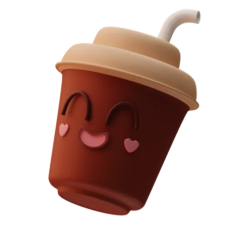 Emoji de taza de café frío  3D Icon