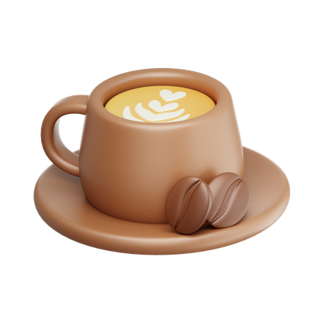Taza de café con leche  3D Icon