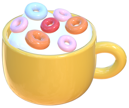 Taza de cereal  3D Icon