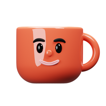 Sonrisa de taza de dibujos animados  3D Icon