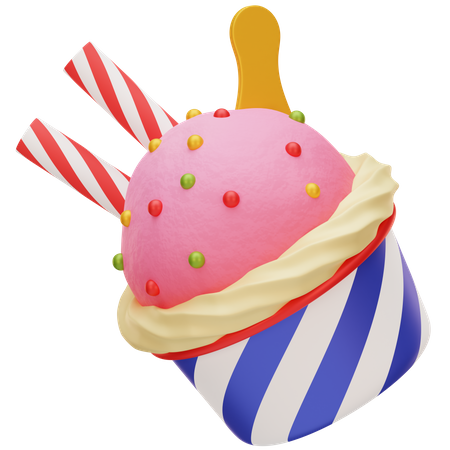 Copa de helado  3D Icon