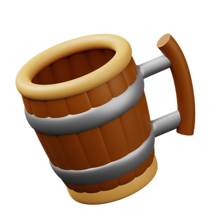 Taza de madera  3D Icon