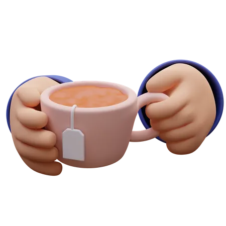 Taza de te tomados de la mano  3D Icon