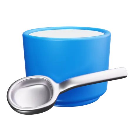 Taza de yogur de vainilla  3D Icon