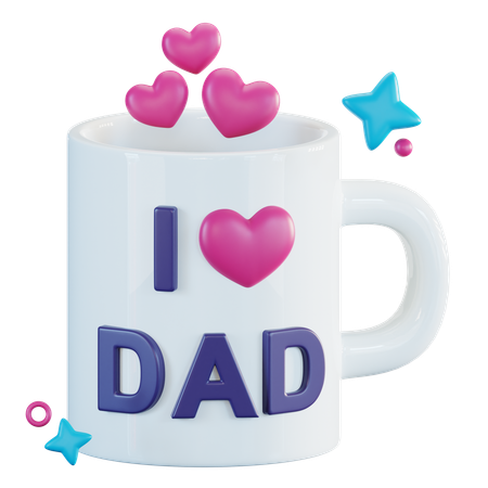 Taza de amo a papá  3D Icon