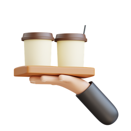 Tazas de café en la mano  3D Icon