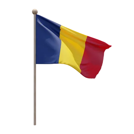 Mât de drapeau du Tchad  3D Icon