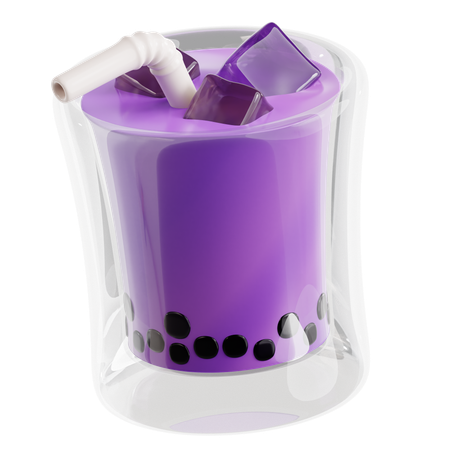 Té con leche de taro  3D Icon