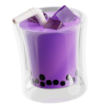 Té con leche de taro  3D Icon