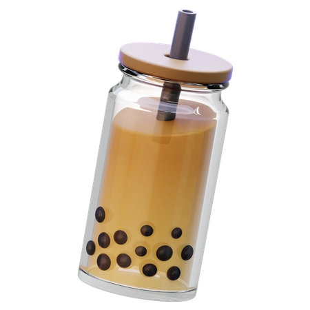 Tarro de vidrio transparente para té de burbujas  3D Icon