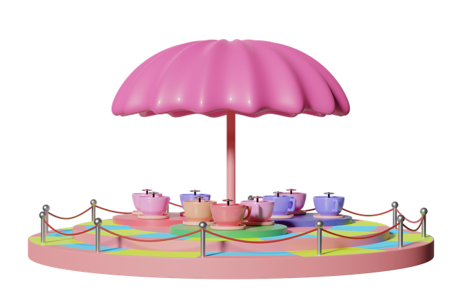 Tea Cup Ride  3D Icon