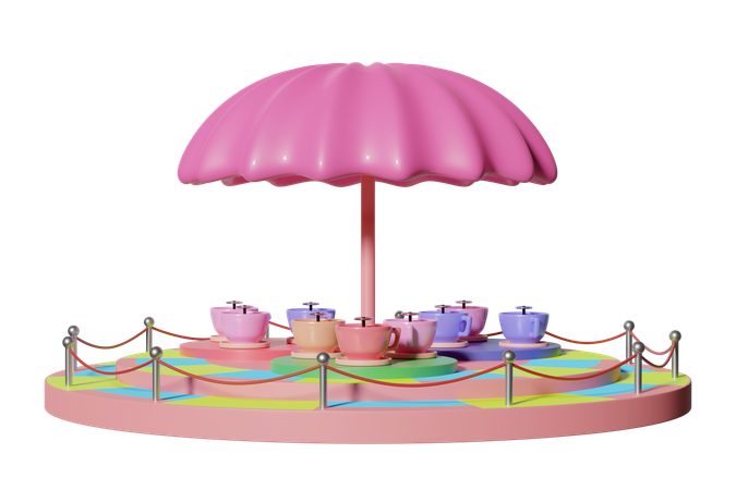 Tea Cup Ride  3D Icon