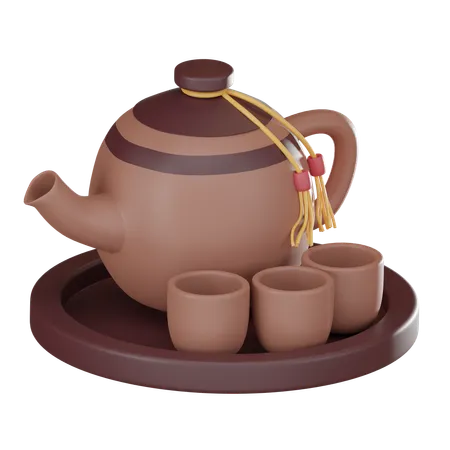 Chinese New Year With Teapot Icon Symbol Of Traditional Celebrations Stunning Isolated Perfect For Holiday 3 D Render Illustration 3D Icon