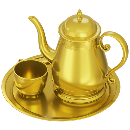 Tea Pot and Cup  3D Icon