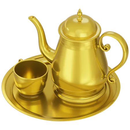 Tea Pot and Cup  3D Icon