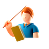 man teacher 3d logo