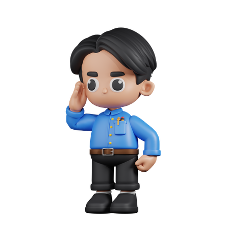 Teacher Giving Salute  3D Illustration