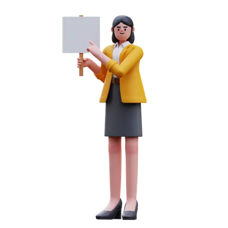 Teacher Holding Board  3D Illustration