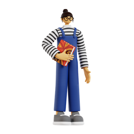 Teacher holding book  3D Illustration