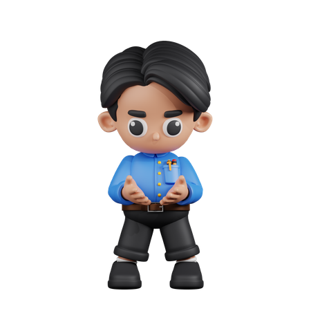 Teacher Holding Something  3D Illustration