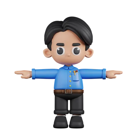 Teacher In T Pose  3D Illustration